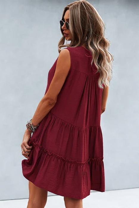 Love Kuza Verve V-Neck Tiered Dress