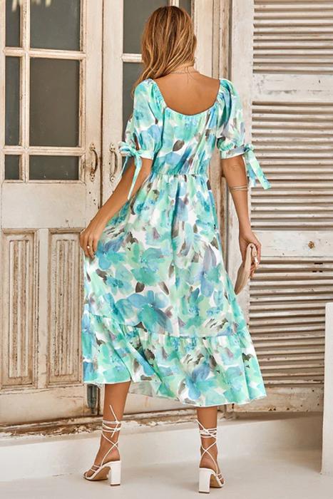 Love Kuza Watercolor Whisper Midi Dress