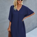  Love Kuza V Neck Dolman Sleeves Dress