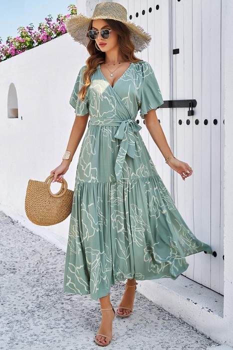 Love Kuza Floral Rhythm Wrap Dress