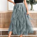  Love Kuza Tulle Tulle Tiered Maxi Skirt