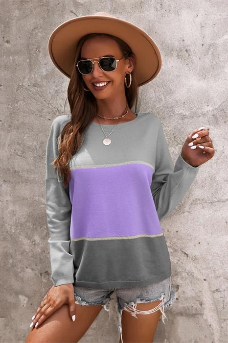SALE! - Size L - only - Love Kuza Colorblock Long Sleeve Sweater
