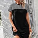  Love Kuza Casual Stripes Loose Fit T-Dress