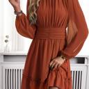  Love Kuza Mock Neck Ruched Belt Dress