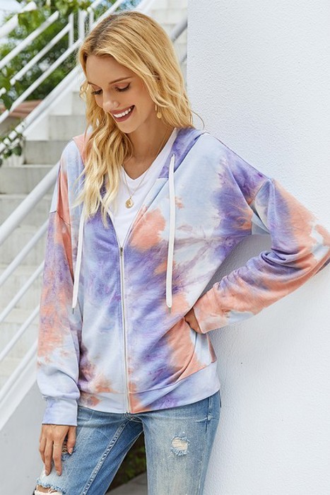 Love Kuza Tie Dye Zip Up Hoodie