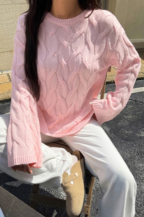 Love Kuza Cozy Waves Cable Knit Sweater