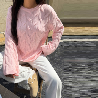 Love Kuza Cozy Waves Cable Knit Sweater
