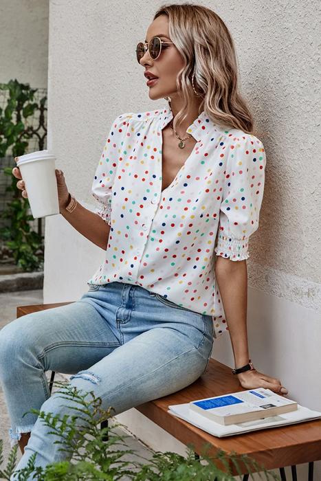 Love Kuza Whimsy Dot Blouse