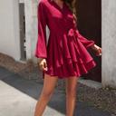  Love Kuza Wrap Front Tiered Ruffled Dress