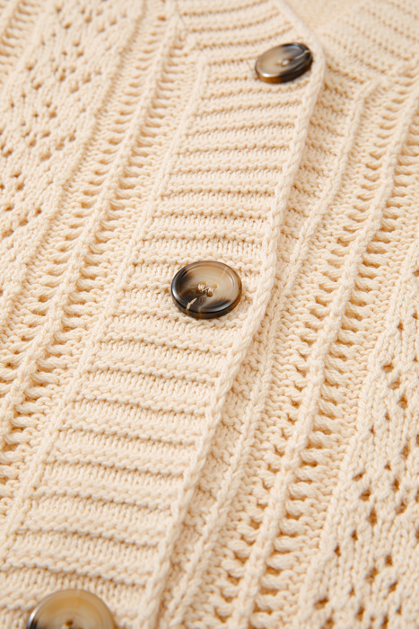 Love Kuza - Vanilla Lace Knit Cardigan