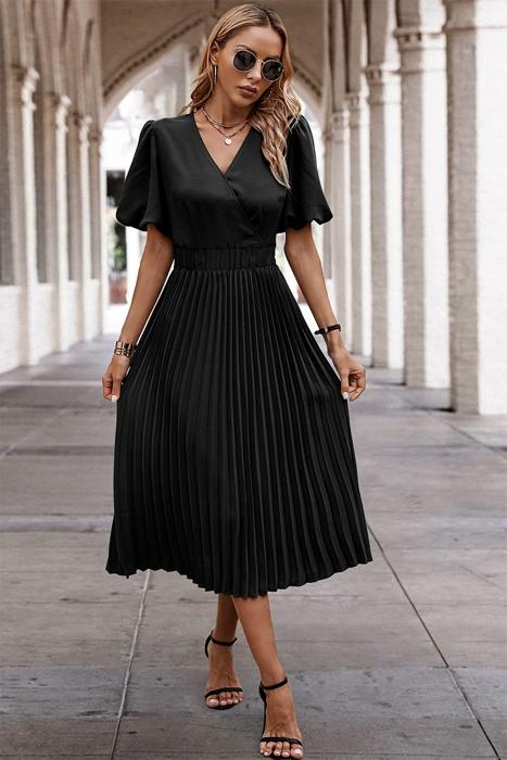 Love Kuza Graceful Pleats Midi Dress