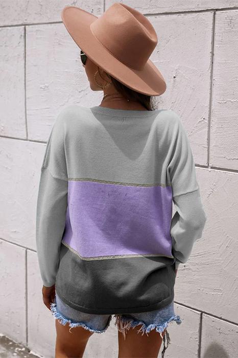 SALE! - Size L - only - Love Kuza Colorblock Long Sleeve Sweater