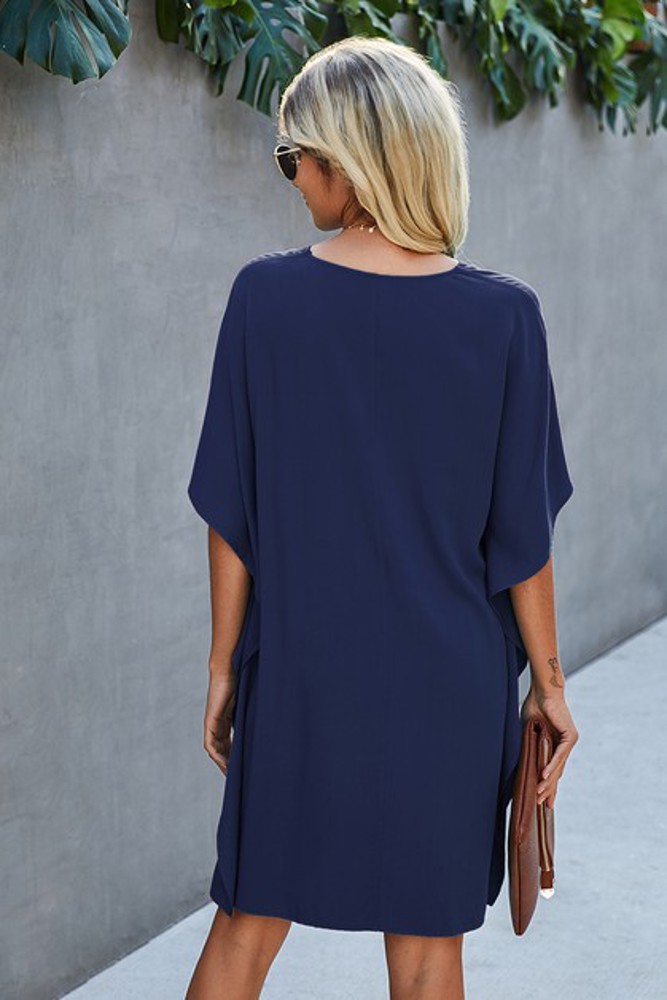 Love Kuza V Neck Dolman Sleeves Dress