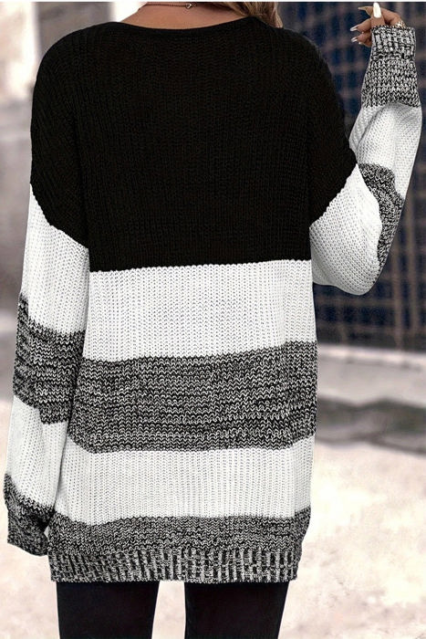 Love Kuza Colorblock Cozy Long Sweater