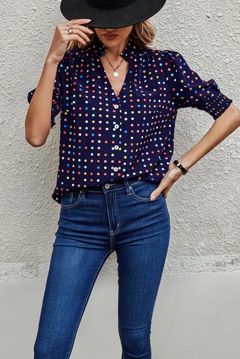 Love Kuza Whimsy Dot Blouse