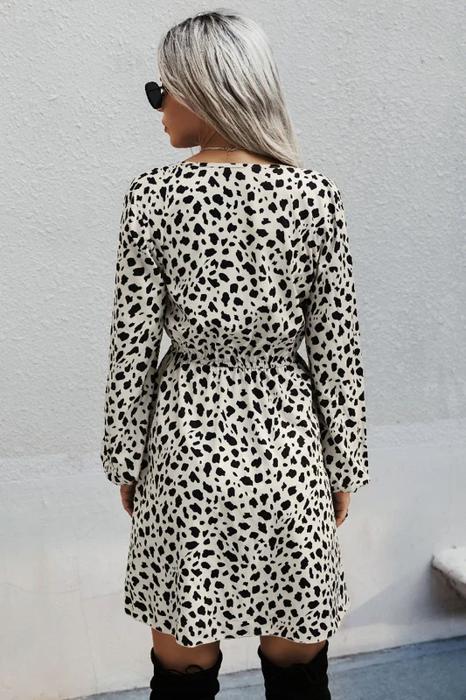 Love Kuza Abstract Dots Long Sleeve Dress 