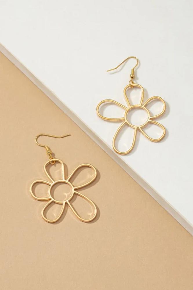 Very Carrot Cutout daisy flower drop earring