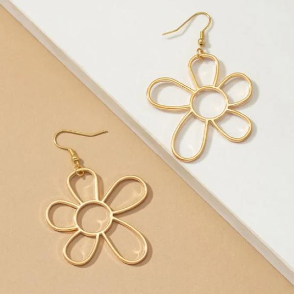 Very Carrot Cutout daisy flower drop earring