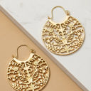  Very Carrot Filigree disk drop earrings with tree and flowers