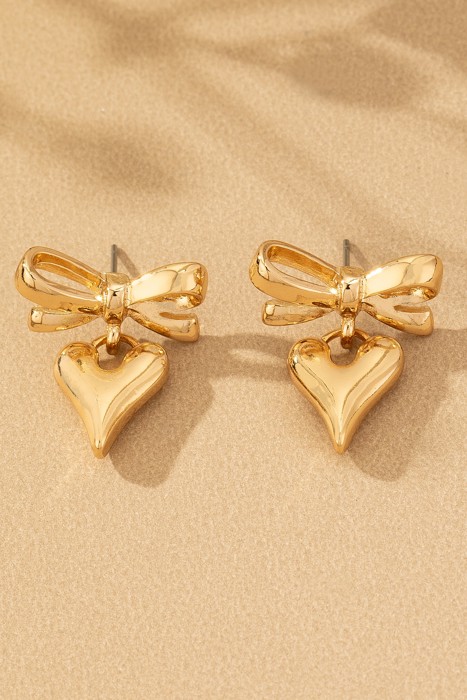 Very Carrot Heartfelt Bow Drop Earrings