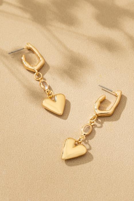 Very Carrot Sparkling Heart Huggie Drop Earrings