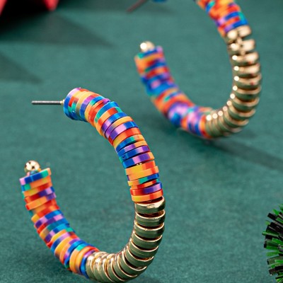 Very Carrot Kaleidoscope Charm Hoop Earrings