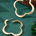  Very Carrot Golden Clover Hoop Earrings