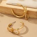  Very Carrot Brass Bow Hoop Earrings