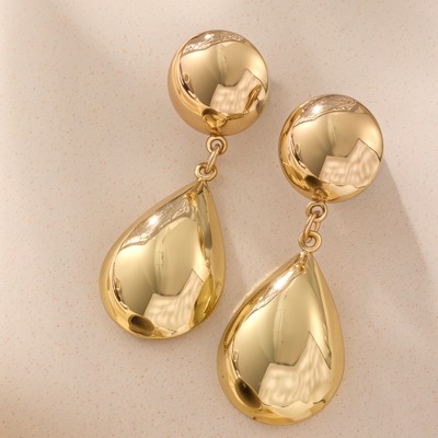 Very Carrot Puffy Teardrop Dome Earrings