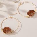  Very Carrot Agate Illusion Hoop Earrings