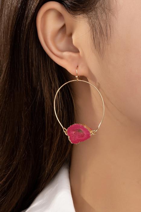 Very Carrot Agate Illusion Hoop Earrings