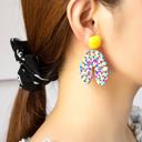  Very Carrot Arch shape acrylic mosaid drop earrings