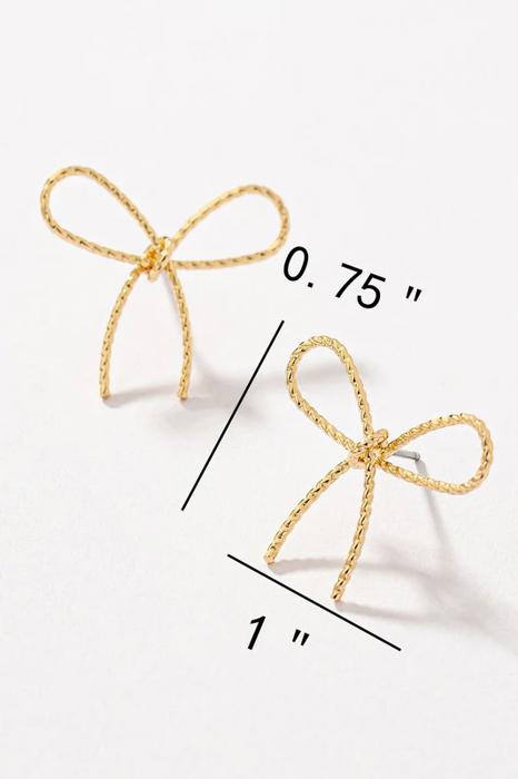 Very Carrot Diamond Cut Brass Bow Earrings