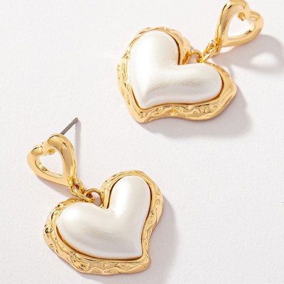 Very Carrot Luminous Heart Drop Earrings