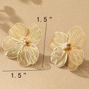  Very Carrot Petal & Pearl Flower Earrings