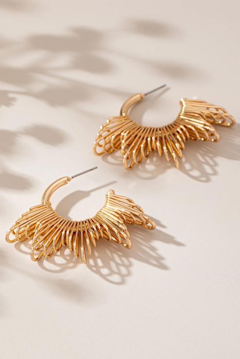 Sunburst Wire Hoop Earrings