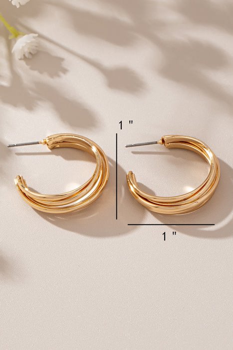 Very Carrot Triple Twist Interlock Hoop Earrings