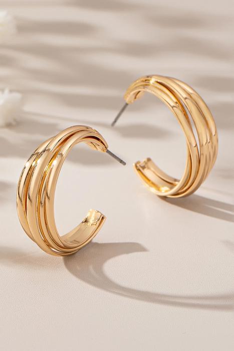 Very Carrot Triple Twist Interlock Hoop Earrings