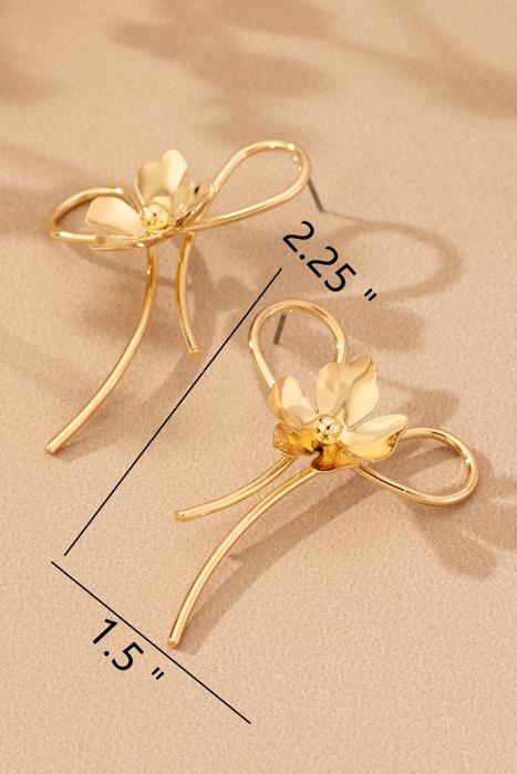 Very Carrot Floral Bow Statement Earrings