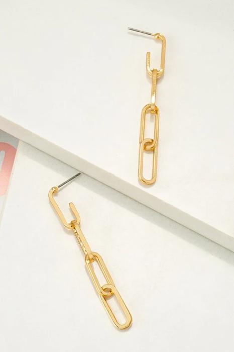 Very Carrot Oval Chain Link Drop Earrings