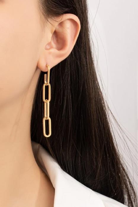 Very Carrot Oval Chain Link Drop Earrings