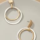  Very Carrot Hammered Hoop Two Tones Earrings