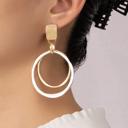  Very Carrot Hammered Hoop Two Tones Earrings