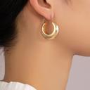  Very Carrot Light Weight Hollow Puffy C Hoop Earrings