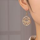  Very Carrot Openwork dangling circle drop earrings