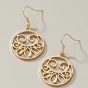  Very Carrot Openwork dangling circle drop earrings