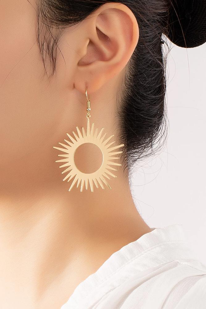 Very Carrot Sunburst Drop Earrings