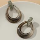  Very Carrot Ombre Grey Resin Door Knocker Earrings