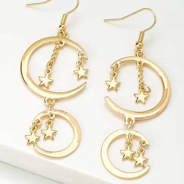 Very Carrot Gold Moons and Darling Stars Drop Earrings