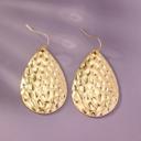  Very Carrot Gold Hammered Teardrop Metal Earrings